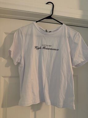 Fashion Nova White Tee with Black Script